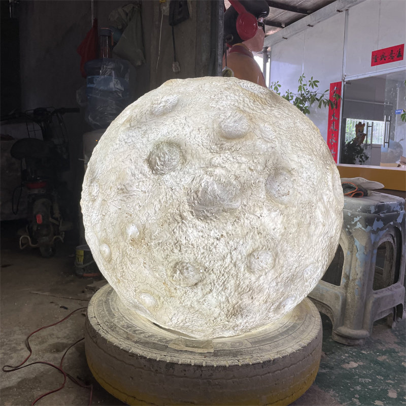大型月球星球雕塑树脂艺术透光球3D模型定制酒吧KTV网红店铺装饰