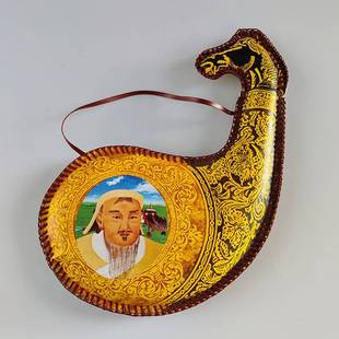 蒙古族皮囊酒壶水袋空壶羊胆型酒壶蒙古特色舞蹈演出道具工艺品