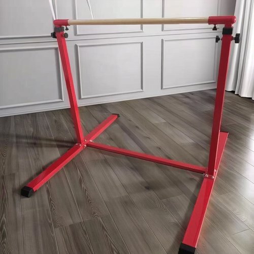 家用可调节引体向上杆红色落地式单杠杠面玻璃钢杠面室内健身器材