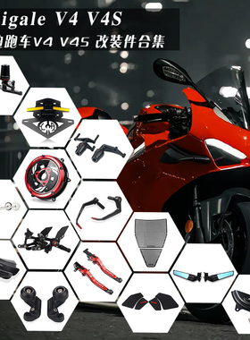 杜卡迪Panigale V4 V4S 改装防摔球水箱网定风翼镜牛角护弓堵头