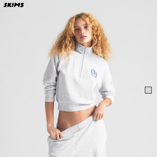 SKIMS SS25 LIGHTWEIGHT 短款柔软半拉链休闲长袖运动卫衣套装女