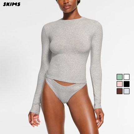 SKIMS FITS EVERYBODY LONG SLEEVE 卡戴珊同款长袖打底修身T恤女