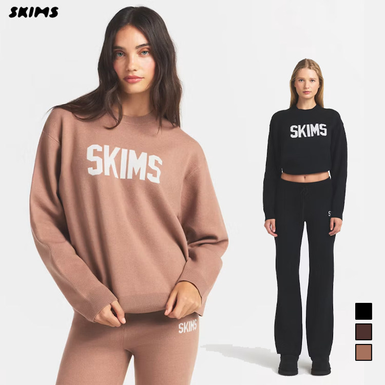 SKIMS FW26 Alpine 系列休闲圆领长袖内搭打底纯棉宽松毛衣套装女