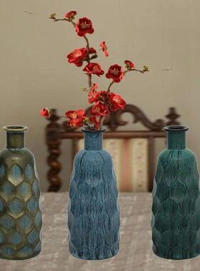 Rustic Vase Glass Flower Pot Decorative Vase for Living