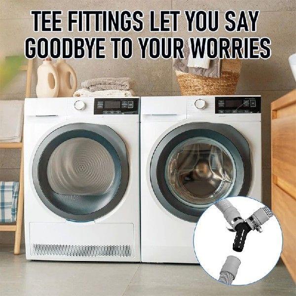 2PCS Washing Machine Drain Hose Y-Type Reducer Plastic