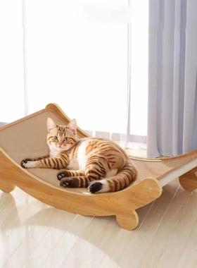 Wooden Cat Scratching Pads Multifuction Cats Sleeping Bed De