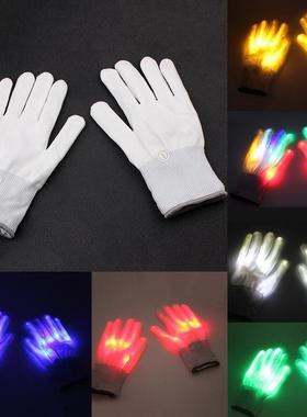 LED Gloves Neon Guantes Glowing Halloween Party Light Props
