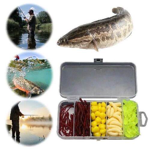 160pcs/box Fishing Soft Lures Soft Maggot Baits Simulation