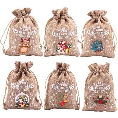 10PCS Christmas gift bag,Drawstring Bags,Wrapping Decoration