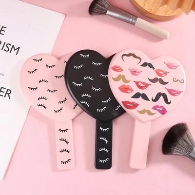 1 Pcs High Definition Handheld Heart-shaped Eyelash Mirror E