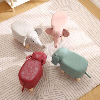 Novelty Animal Footstools Stool Ottoman PU Padded Cushion