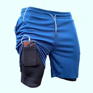 Layer Double Fake Two Men Running Piece Shorts