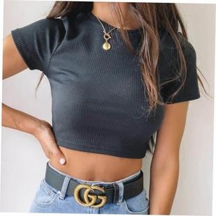 shirts crop Shirt Female White Tops Tee Women top