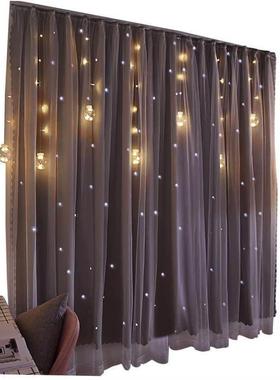 No Need to Punch Velcro Curtain Shading Yarn Window Curtains