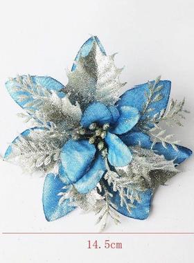 Glitter Artifical Christmas Flowers Christmas Tree Ornaments