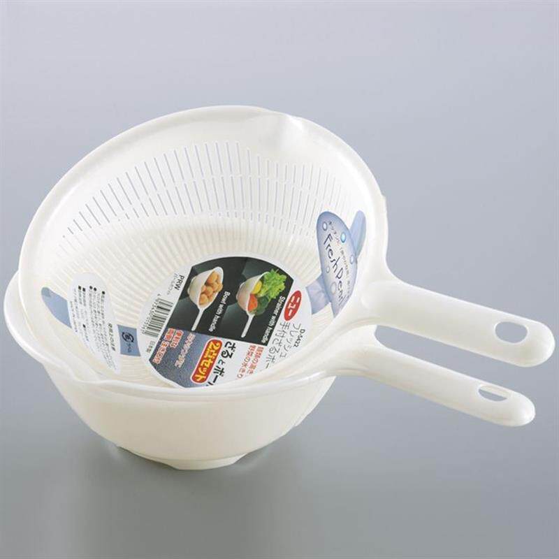 plastic long handle rice colander strainer filter green