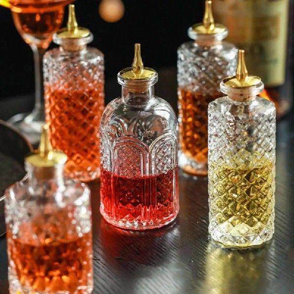 Bitters Bottle - Glass Vintage Bottle, Decorative Bottles