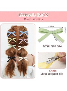 12 little bow ribbon hair accessories cute hair clips Alliga