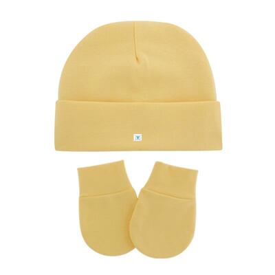 Unisex Baby Infants Anti Scratching Cotton Gloves+Hat Set
