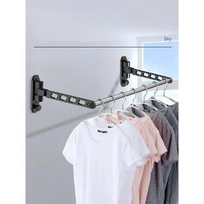 Folding Clothes Hanger Wall Mount Cloth Drying Rack Space
