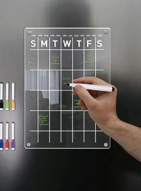 Fridge Magnet Sticker Clear Acrylic Calendar Weekly Planner