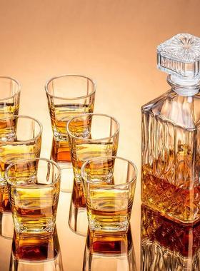 Crystal glass wine bottle decanter set with whisky storage