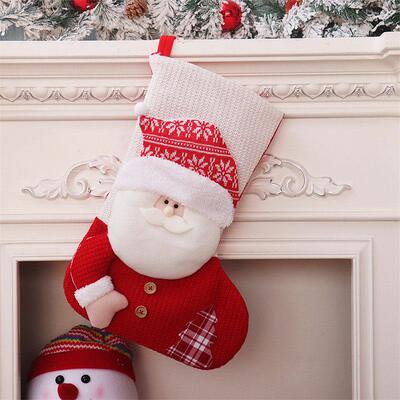 Large Christmas stocking goodie bag gift bag hanging ornamen