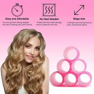 Hair Roller Curler 6Pcs Heatless Grip Set Self