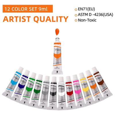 12 Color Watercolor Paint Set 9ml Tubes Professional Artist