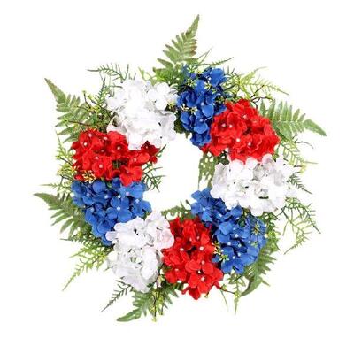 Fabric Independence Day Hydrangea Wreath Artificial