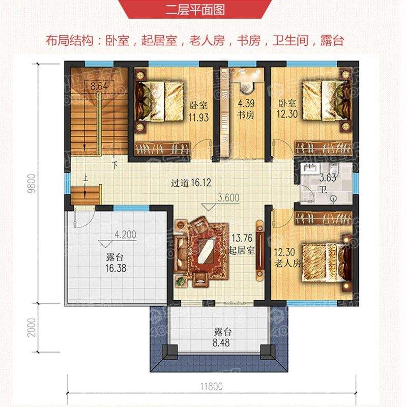 欧式别墅设计图纸新农村自建房二层乡村房屋全套施工效果