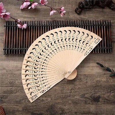 Wooden Hand Fan Vintage Wooden Fan Handheld Folding Fans