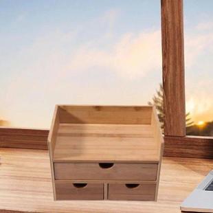 Cosmetics Organizer Case Decorative Saving Wood Space Desk