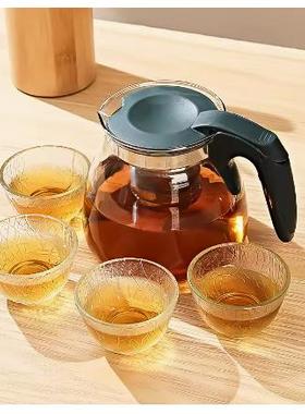 Glass teapot with flowered teapot with large capacity teapot