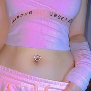 1PCS Stainless Steel CZ Belly Button Piercing Heart Navel Ba