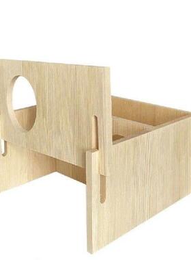 K5DC Hamster House with 2 Chambers Pet Wooden Hideout