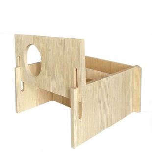 K5DC Hamster House with 2 Chambers Pet Wooden Hideout