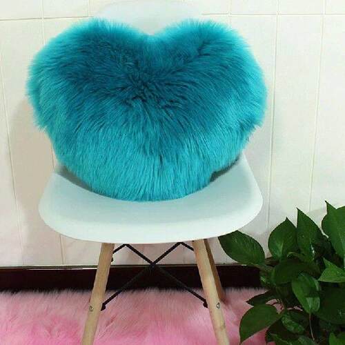 Nordic Style Heart Shape Cover Shaggy Fluffy Soft Fur Plush
