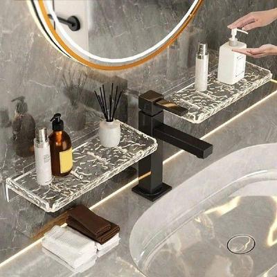 Durable Shower Caddy Acrylic Ripple Bathroom Storage Rack