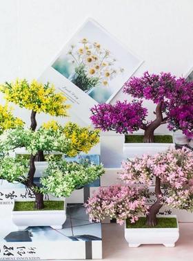 Artificial Plants Bonsai Small Tree Pot Fake Plant Flowers P