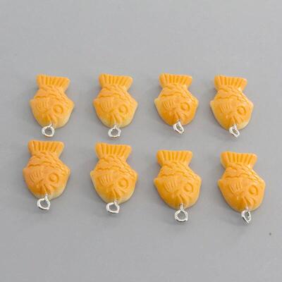 10pcs/pack Cute Fish Cake Resin Flatback Charm Handmade Anim