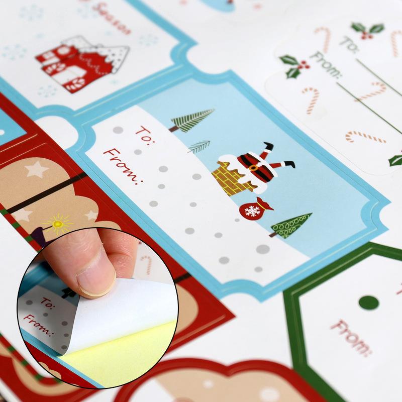 Christmas Gift Label Stickers For The Elderly Snowflake Deer