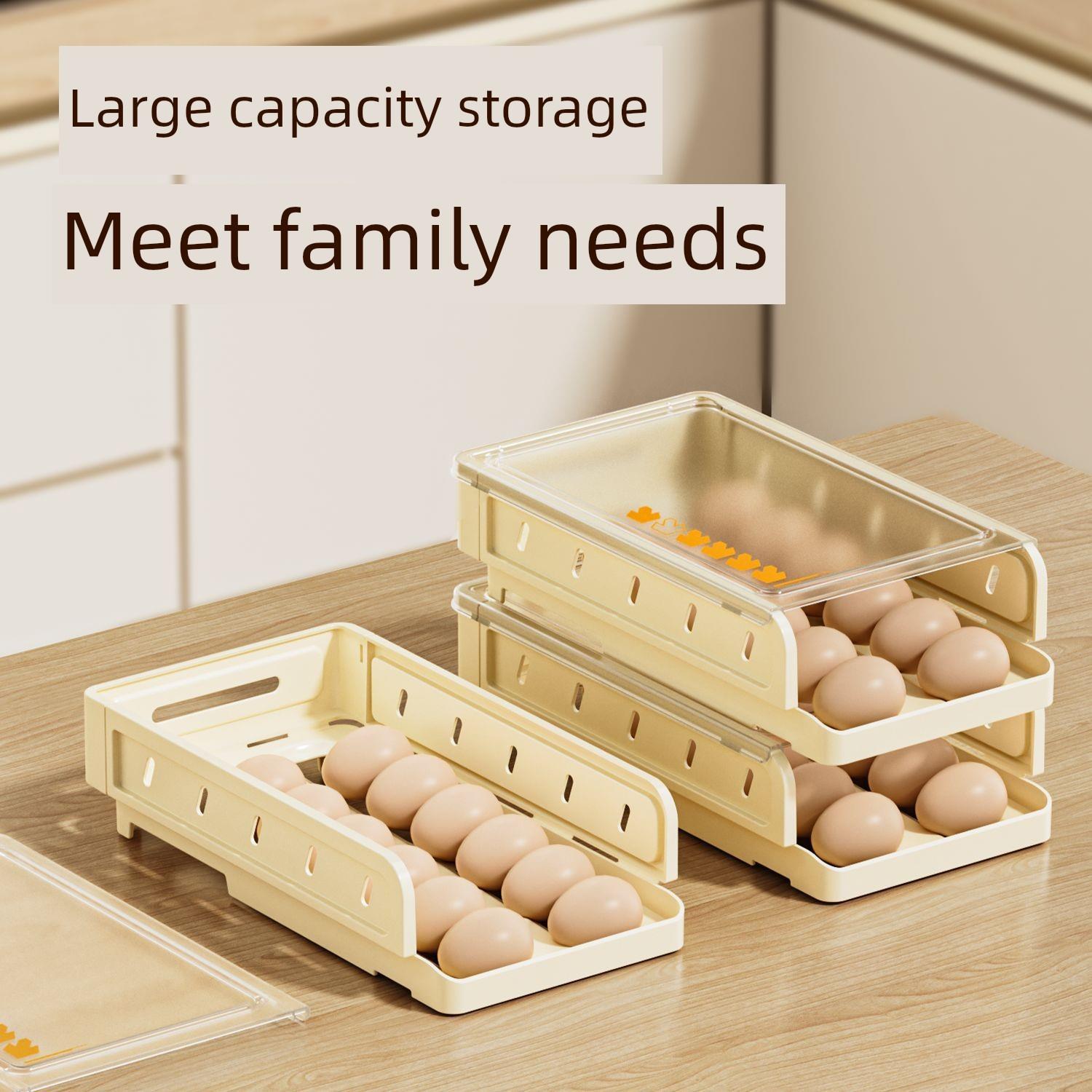 Rolling egg dispenser container holder storage box egg rack