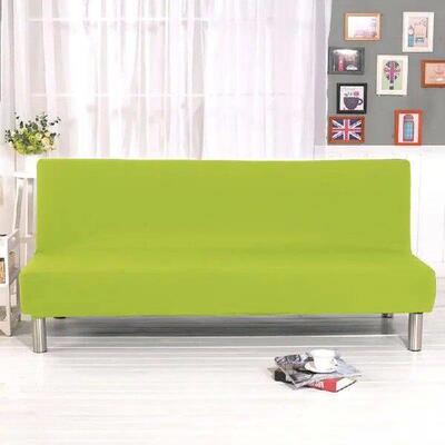 Solid Colors Armless Sofa Bed Cover Universal Size Elastic