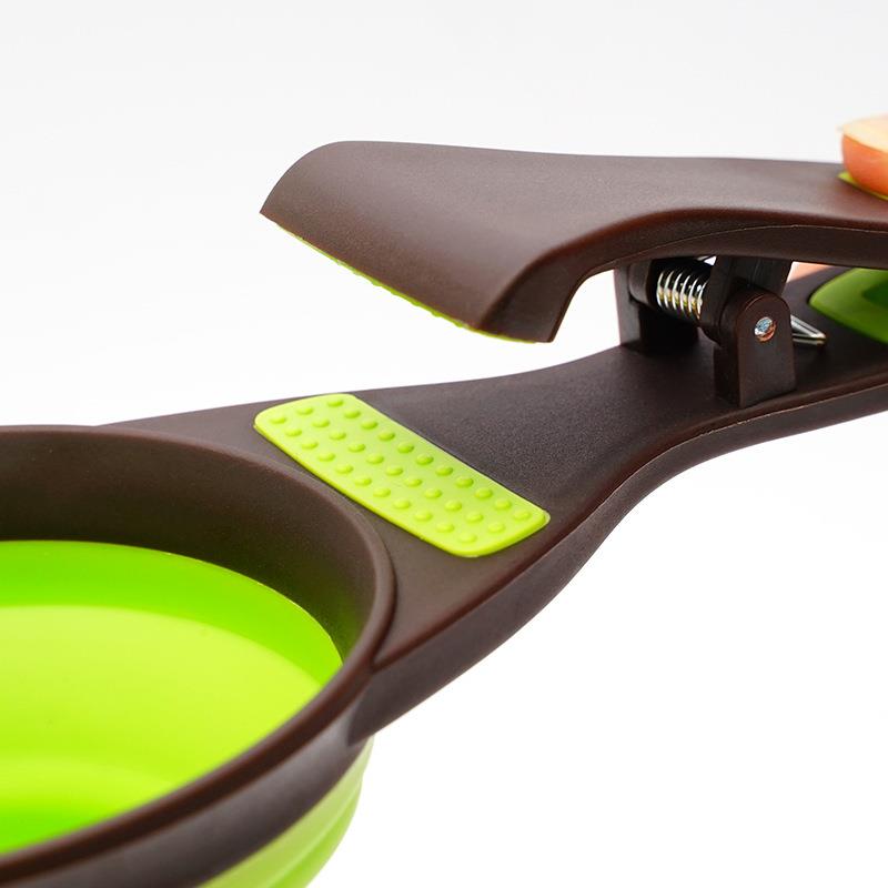 Amazon hot selling silicone folding dog food spoon pet spoo