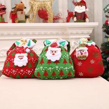 Christmas Gift Bags Set Plush Apple Santa Sack Stocking