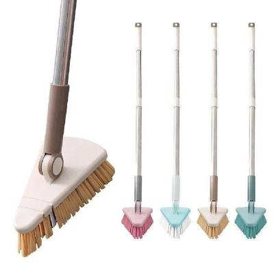 Shower Brush Triangular Head Floor Scrub Brush with Long