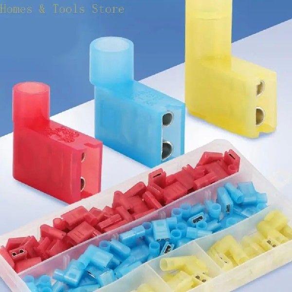 80Pcs Right Angled Spade Connectors Set With Crimping Tool