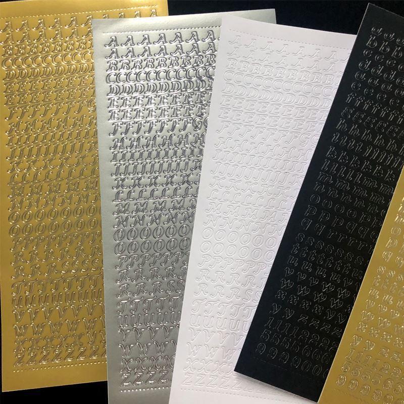 2 Sheets Number Letters Alphabet Plaid Decorative Stickers f