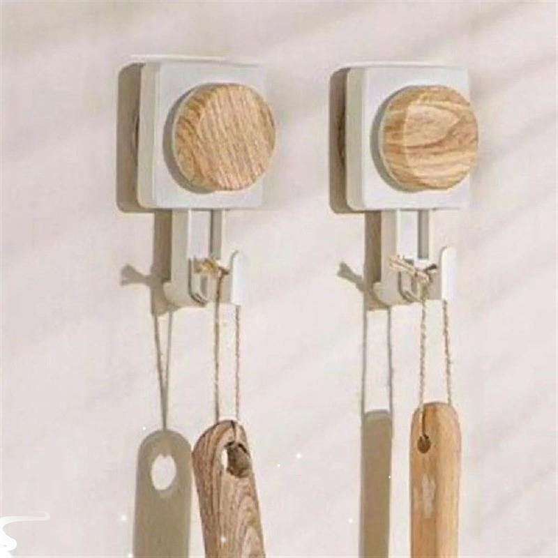 2Pcs Plastic Suction Cup Hook Wall Mounted Washable Towel